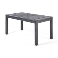 Outdoor Expandable Dining Table with Umbrella Hole, Dark Gray, 63-79 Inch - BM355264
