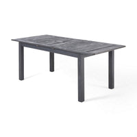 Outdoor Expandable Dining Table with Umbrella Hole, Dark Gray, 63-79 Inch - BM355264