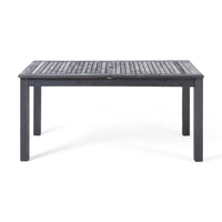 Outdoor Expandable Dining Table with Umbrella Hole, Dark Gray, 63-79 Inch - BM355264