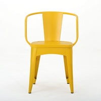 Rune 3pc Outdoor Bistro Set with Round Table and Armchairs, Yellow - BM355265