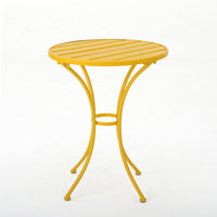 Rune 3pc Outdoor Bistro Set with Round Table and Armchairs, Yellow - BM355265