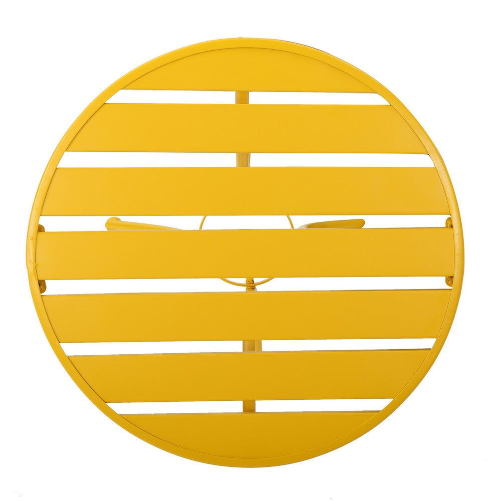 Rune 3pc Outdoor Bistro Set with Round Table and Armchairs, Yellow - BM355265