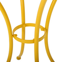 Rune 3pc Outdoor Bistro Set with Round Table and Armchairs, Yellow - BM355265