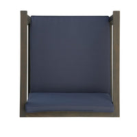 Lyso Outdoor Club Chair, Blue Polyester Cushions, Gray Wood - BM355267