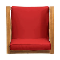 Juna Outdoor Club Chair, Water Resistant Red Cushions, Teak Finish - BM355270