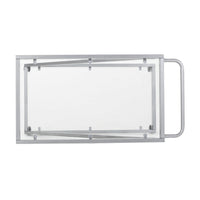 Bar Cart Server, Z Frame, Tempered Glass Shelves, Silver Iron, 37 Inch - BM355271