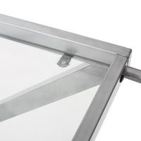 Bar Cart Server, Z Frame, Tempered Glass Shelves, Silver Iron, 37 Inch - BM355271