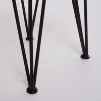 Zoe 3pc Outdoor Table Set, Slatted Top, Teak Brown, Black Hairpin Legs - BM355275