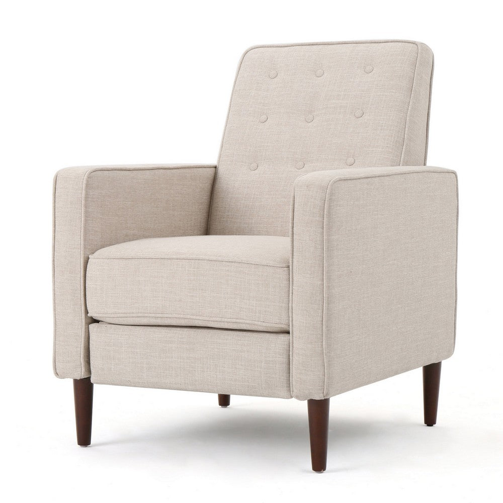 Tery Manual Recliner Sofa Chair, Tufted Back, Track Arms, Wheat Polyester - BM355281