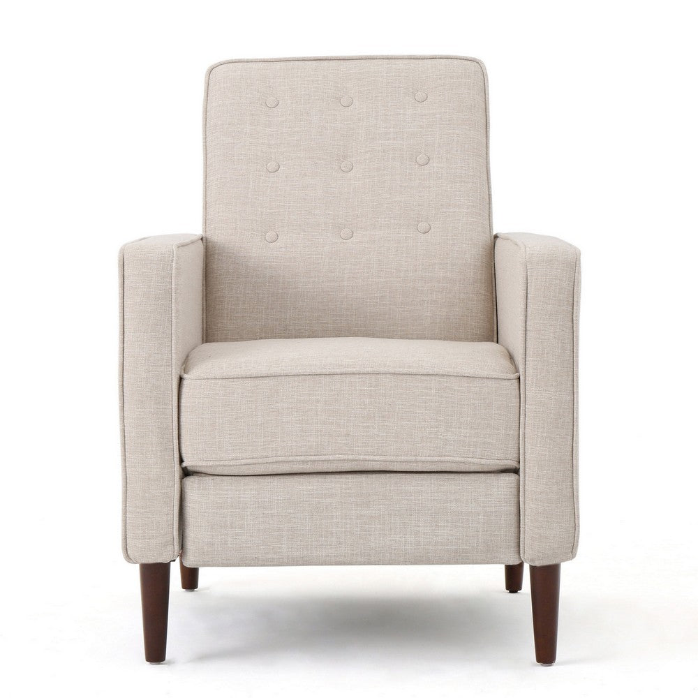 Tery Manual Recliner Sofa Chair, Tufted Back, Track Arms, Wheat Polyester - BM355281
