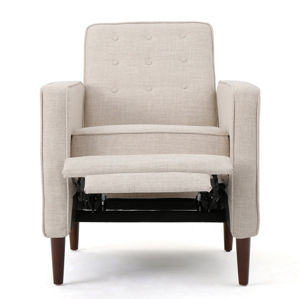 Tery Manual Recliner Sofa Chair, Tufted Back, Track Arms, Wheat Polyester - BM355281