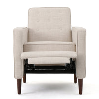 Tery Manual Recliner Sofa Chair, Tufted Back, Track Arms, Wheat Polyester - BM355281
