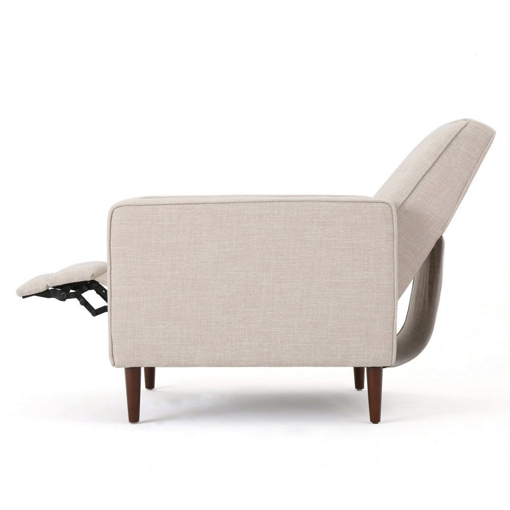 Tery Manual Recliner Sofa Chair, Tufted Back, Track Arms, Wheat Polyester - BM355281