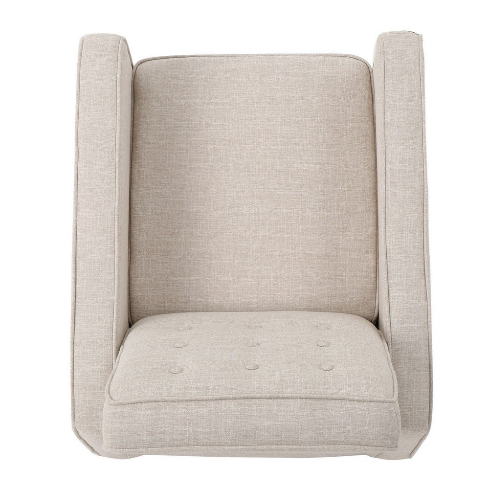Tery Manual Recliner Sofa Chair, Tufted Back, Track Arms, Wheat Polyester - BM355281