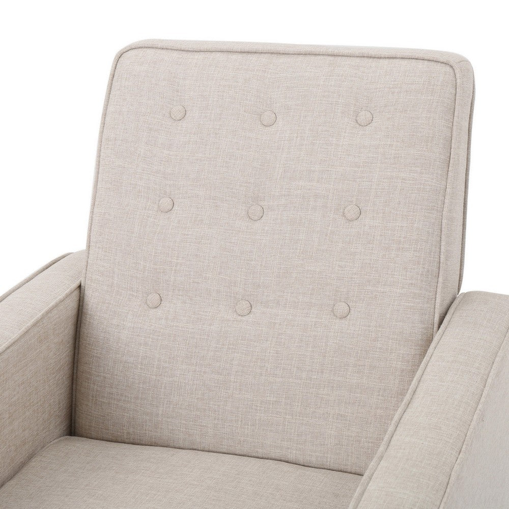 Tery Manual Recliner Sofa Chair, Tufted Back, Track Arms, Wheat Polyester - BM355281