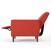Tery Manual Recliner Sofa Chair, Tufted Back, Track Arms, Orange Polyester - BM355285
