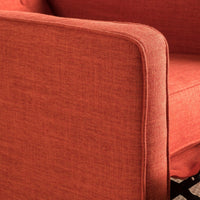 Tery Manual Recliner Sofa Chair, Tufted Back, Track Arms, Orange Polyester - BM355285