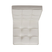 Pavy Dining Side Chair Set of 2, Tufted White Faux Leather, Silver X Legs - BM355286