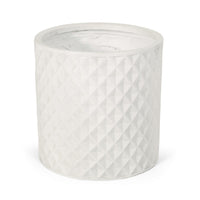 Gana Cylindrical Planter, 3D Diamond Design, Antique White Concrete 16 Inch - BM355287