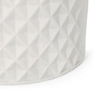 Gana Cylindrical Planter, 3D Diamond Design, Antique White Concrete 16 Inch - BM355287