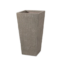 Rahu Tall Tapered Planter, Bark Stone Finish, Brown Concrete 31 Inch - BM355288