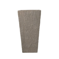 Rahu Tall Tapered Planter, Bark Stone Finish, Brown Concrete 31 Inch - BM355288