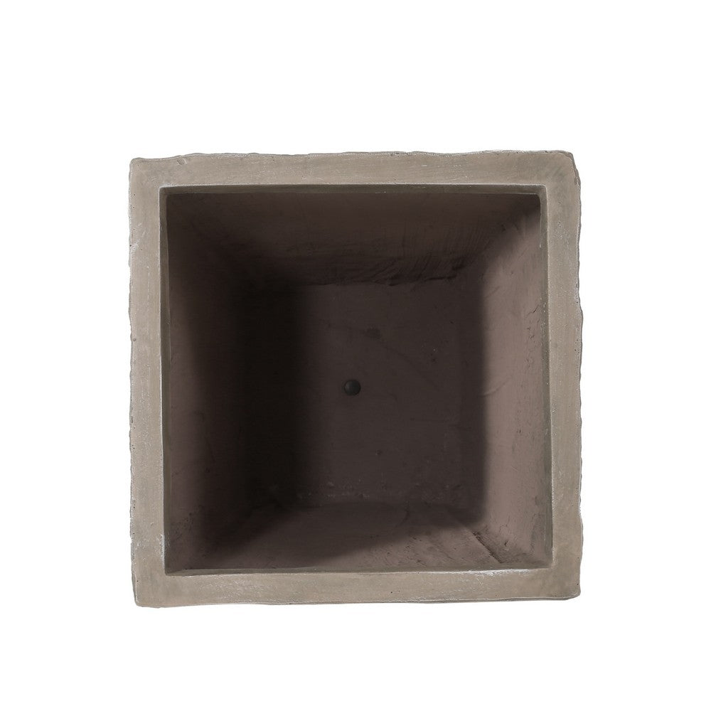 Rahu Tall Tapered Planter, Bark Stone Finish, Brown Concrete 31 Inch - BM355288