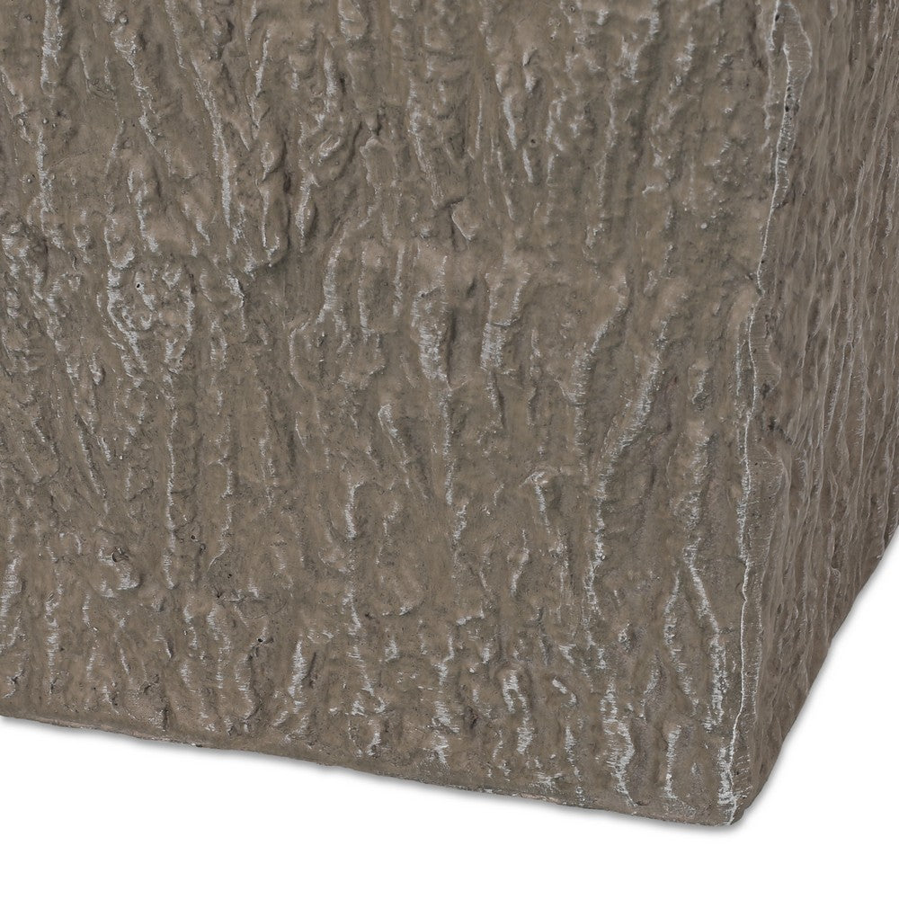 Rahu Tall Tapered Planter, Bark Stone Finish, Brown Concrete 31 Inch - BM355288