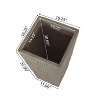Rahu Tall Tapered Planter, Bark Stone Finish, Brown Concrete 31 Inch - BM355288