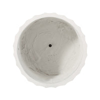 Gana Cylindrical Planter, Ribbed Pattern, Antique White Concrete 17 Inch - BM355289