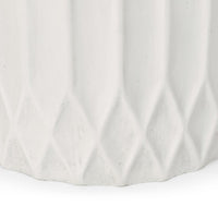 Gana Cylindrical Planter, Ribbed Pattern, Antique White Concrete 17 Inch - BM355289