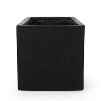 Rectangular Planter, Handcrafted, Stone Finish Black Concrete 35 Inch - BM355293