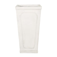 Rahu Tall Tapered Planter, Framed Panel,  Antique White Concrete 31 Inch - BM355295