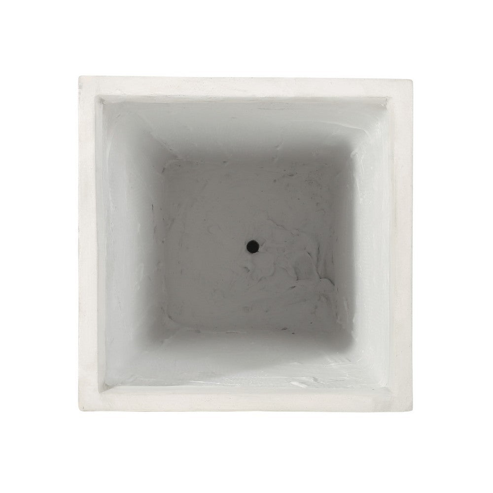 Rahu Tall Tapered Planter, Framed Panel,  Antique White Concrete 31 Inch - BM355295