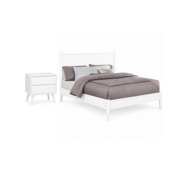 2pc King Bedroom Set, White Wood, Nightstand-BM355426