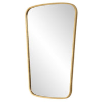 Decorative Wall Mirror, Gold Leaf Trapezoidal Iron Frame, 22x34