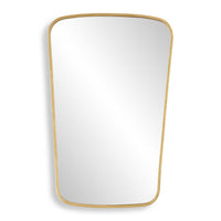 Decorative Wall Mirror, Gold Leaf Trapezoidal Iron Frame, 22x34