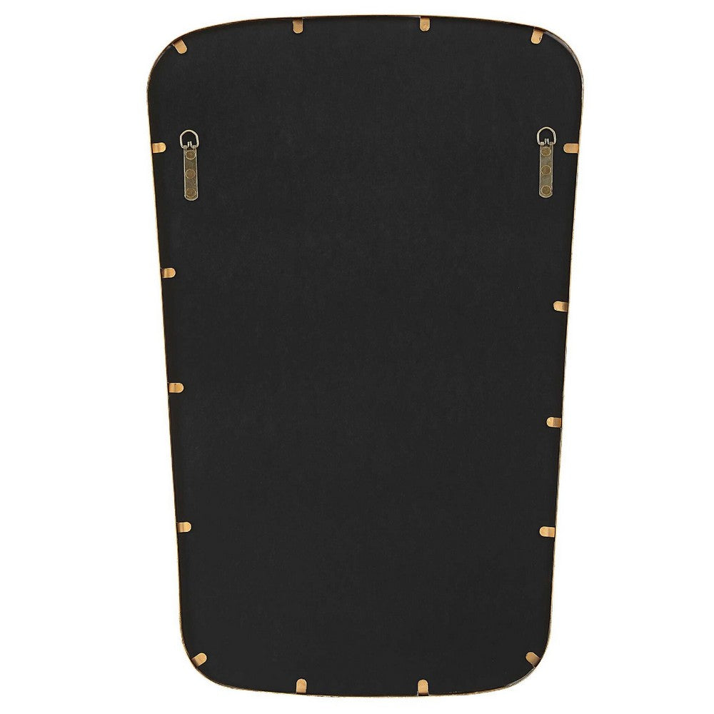 Decorative Wall Mirror, Gold Leaf Trapezoidal Iron Frame, 22x34