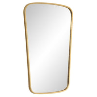 Decorative Wall Mirror, Gold Leaf Trapezoidal Iron Frame, 22x34
