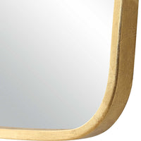 Decorative Wall Mirror, Gold Leaf Trapezoidal Iron Frame, 22x34