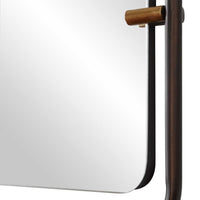 Decorative Wall Mirror, Gold Leaf Accent Tabs, 22x36 Rectangular Frame