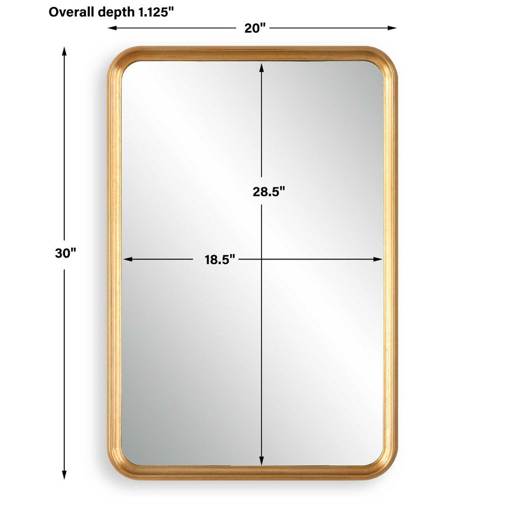 Decorative Wall Mirror, Champagne Gold Leaf, 20x30 Rectangular Frame