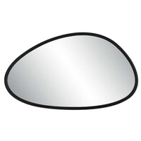 Decorative Wall Mirror, Matte Black Organic Pebble Frame, 21x36