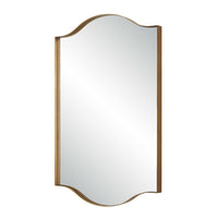 Decorative Wall Mirror, Arch Design, Brushed Gold Arched Frame, 22x34