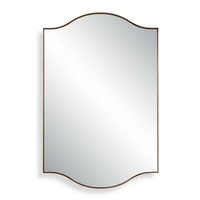 Decorative Wall Mirror, Arch Design, Brushed Gold Arched Frame, 22x34