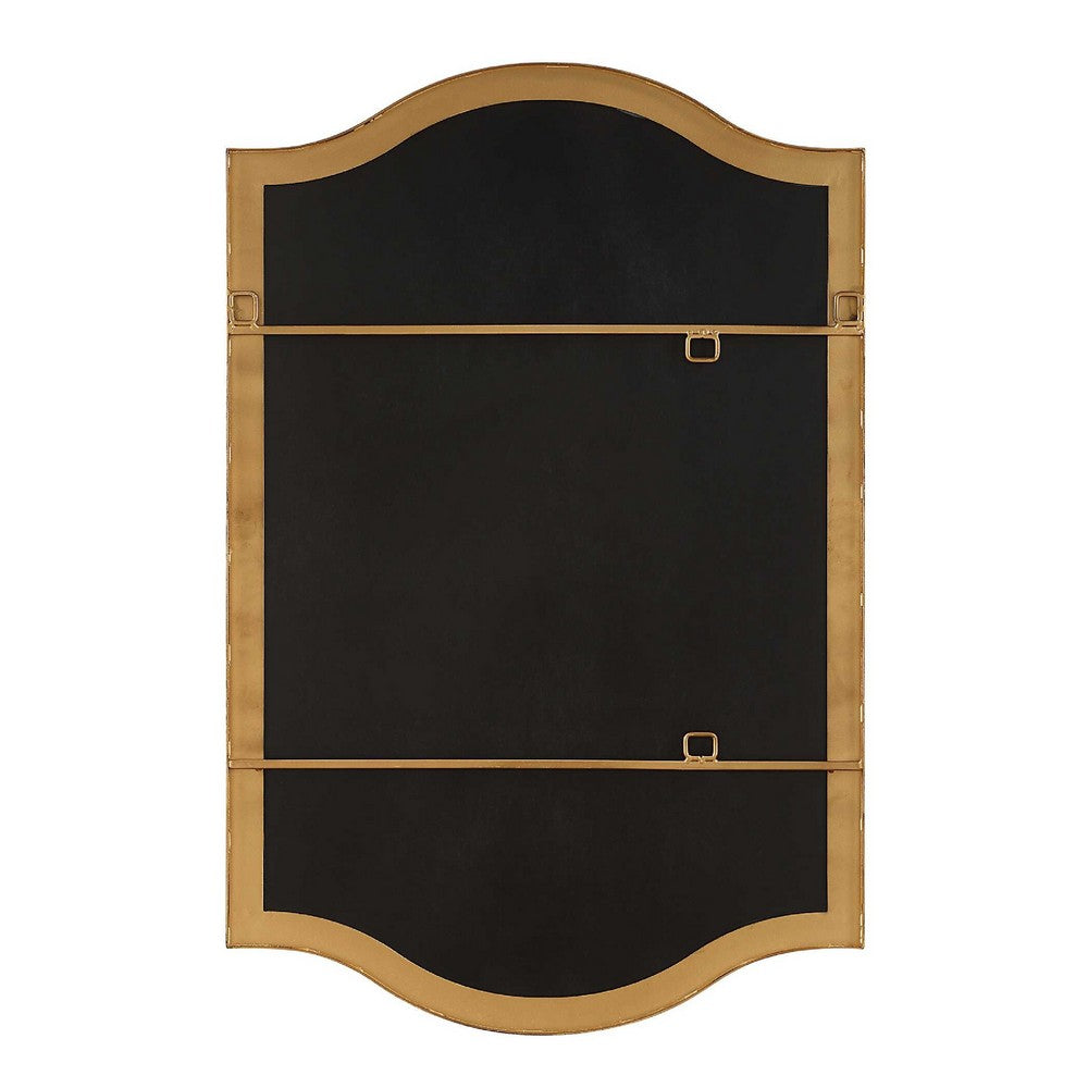 Decorative Wall Mirror, Arch Design, Brushed Gold Arched Frame, 22x34