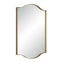 Decorative Wall Mirror, Arch Design, Brushed Gold Arched Frame, 22x34