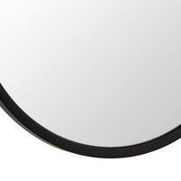 Decorative Oval Wall Mirror, Gold Leaf Rod, 21x34 Satin Black Hanging Frame