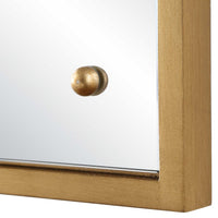 Decorative Wall Mirror, Corner Bolt Detail, Gold Leaf Accent, 21x36