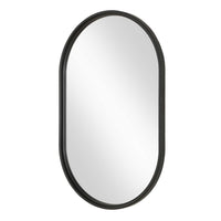 Decorative Wall Mirror, Satin Black Iron, 22x35 Oval Frame